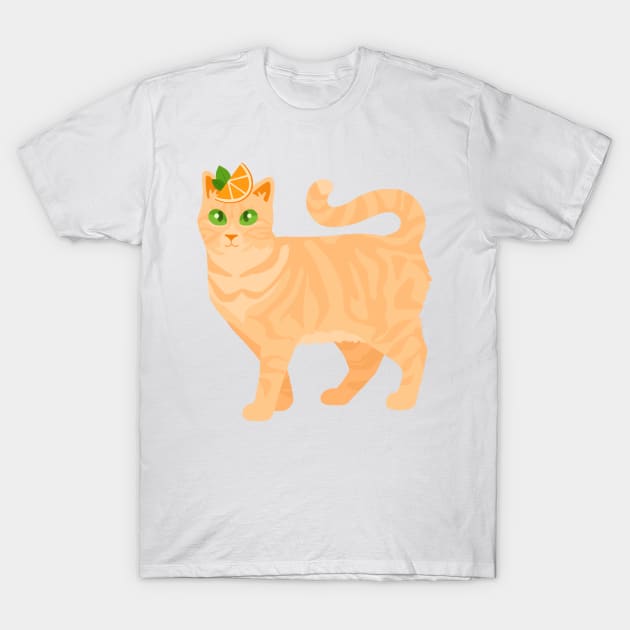 Orange Sherbet Cat T-Shirt by LivianPearl